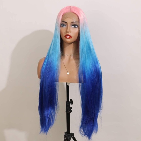 - 💫 24” BLUE MERMAID STRAIGHT LACE FRONT WIG *NEW - Picture 2 of 7